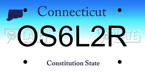 OS6L2R Connecticut License Plate