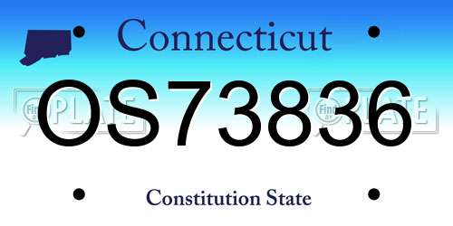 OS73836 Connecticut License Plate