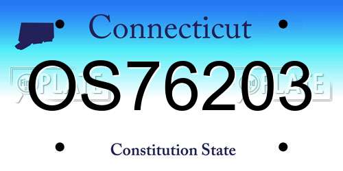 OS76203 Connecticut License Plate
