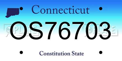 OS76703 Connecticut License Plate