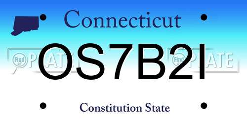 OS7B2I Connecticut License Plate