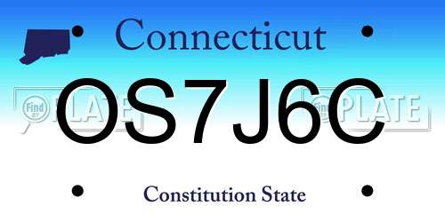 OS7J6C Connecticut License Plate