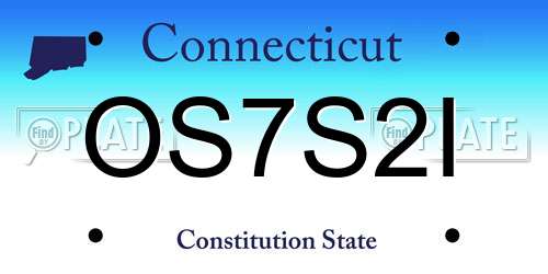 OS7S2I Connecticut License Plate