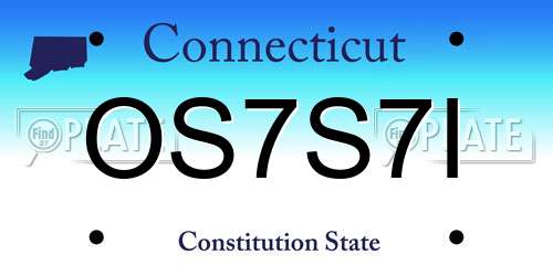 OS7S7I Connecticut License Plate