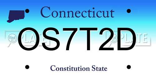 OS7T2D Connecticut License Plate