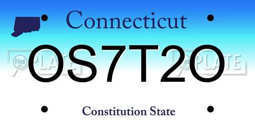 OS7T2O Connecticut License Plate
