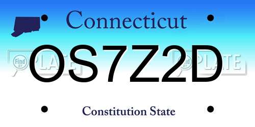 OS7Z2D Connecticut License Plate