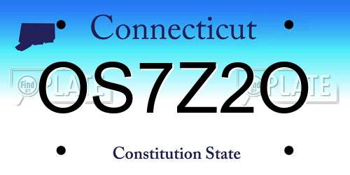 OS7Z2O Connecticut License Plate