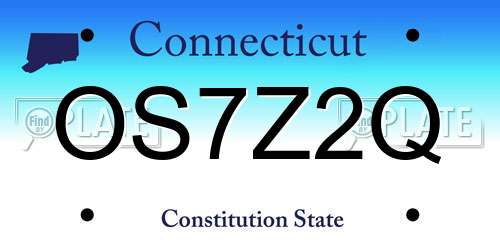 OS7Z2Q Connecticut License Plate