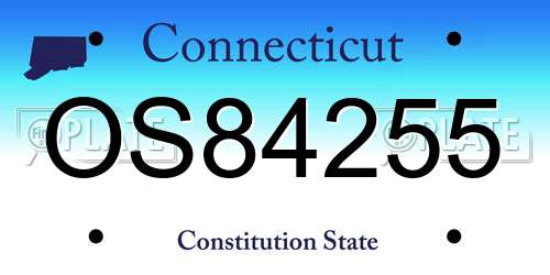 OS84255 Connecticut License Plate