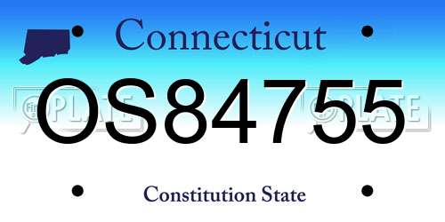 OS84755 Connecticut License Plate