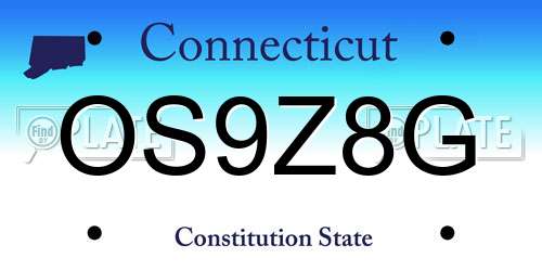 OS9Z8G Connecticut License Plate