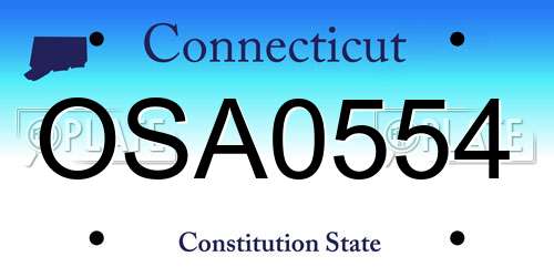 OSA0554 Connecticut License Plate