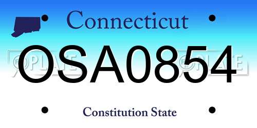 OSA0854 Connecticut License Plate