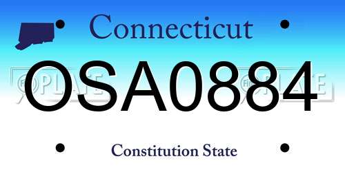 OSA0884 Connecticut License Plate