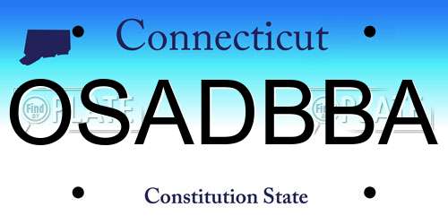 OSADBBA Connecticut License Plate