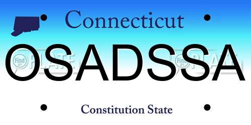 OSADSSA Connecticut License Plate