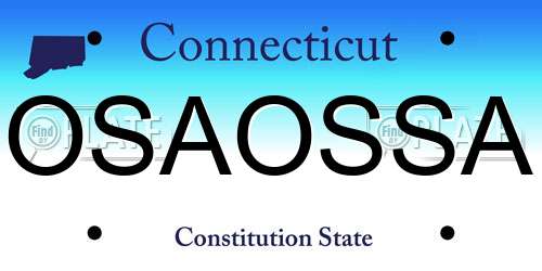 OSAOSSA Connecticut License Plate