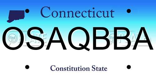OSAQBBA Connecticut License Plate