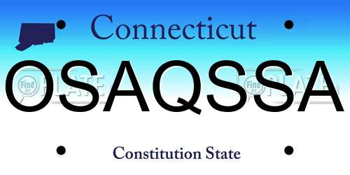 OSAQSSA Connecticut License Plate