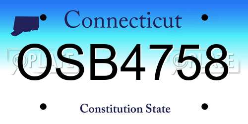 OSB4758 Connecticut License Plate