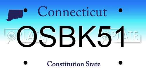 OSBK51 Connecticut License Plate