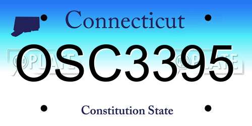 OSC3395 Connecticut License Plate