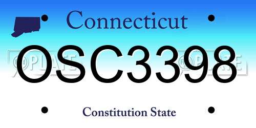 OSC3398 Connecticut License Plate