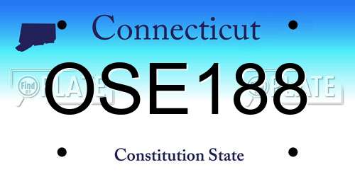 OSE188 Connecticut License Plate