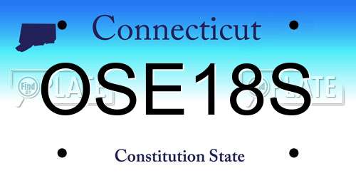 OSE18S Connecticut License Plate