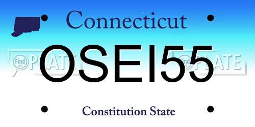 OSEI55 Connecticut License Plate