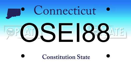 OSEI88 Connecticut License Plate