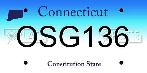 OSG136 Connecticut License Plate