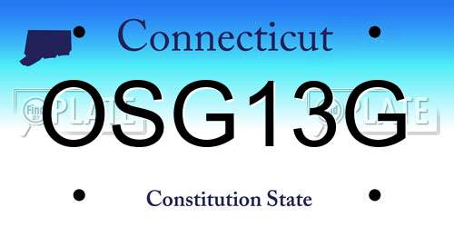 OSG13G Connecticut License Plate