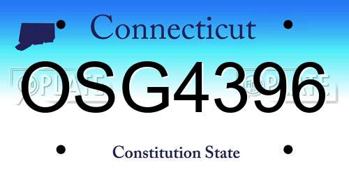 OSG4396 Connecticut License Plate