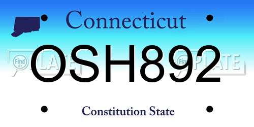 OSH892 Connecticut License Plate