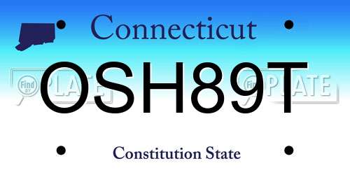 OSH89T Connecticut License Plate