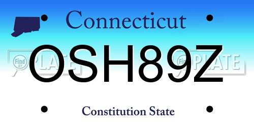OSH89Z Connecticut License Plate
