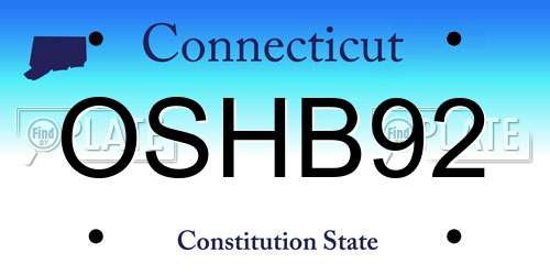 OSHB92 Connecticut License Plate