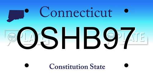 OSHB97 Connecticut License Plate
