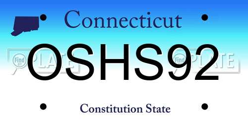 OSHS92 Connecticut License Plate