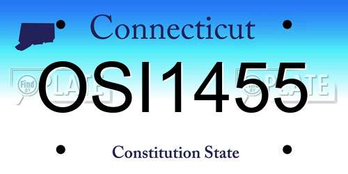 OSI1455 Connecticut License Plate