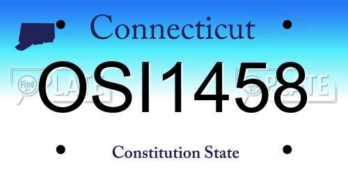OSI1458 Connecticut License Plate