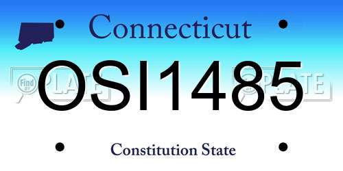 OSI1485 Connecticut License Plate