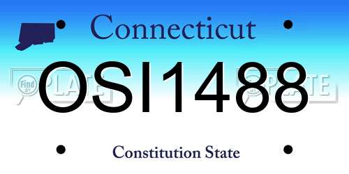 OSI1488 Connecticut License Plate