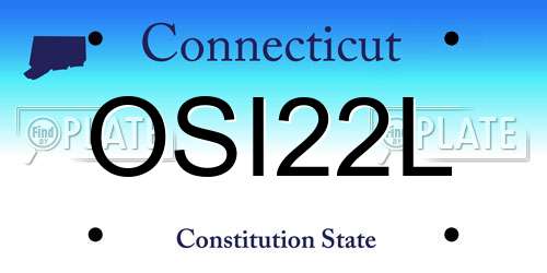 OSI22L Connecticut License Plate