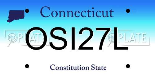 OSI27L Connecticut License Plate