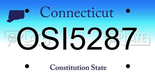 OSI5287 Connecticut License Plate