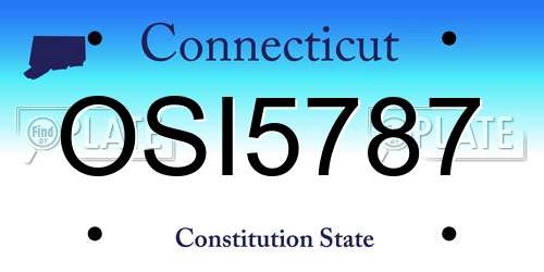 OSI5787 Connecticut License Plate