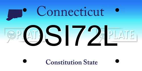 OSI72L Connecticut License Plate